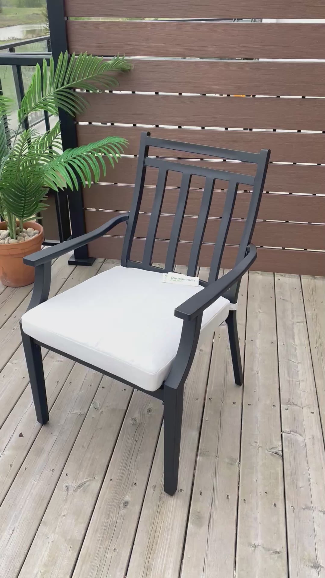 Threshold™ Fairmont Stationary Steel Patio Dining Chairs (Set of 2) - Black/Linen