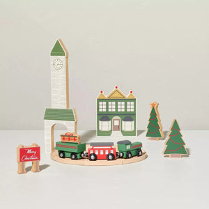 19 pc Hearth And Hand Magnolia Toy Christmas Train Station Playset