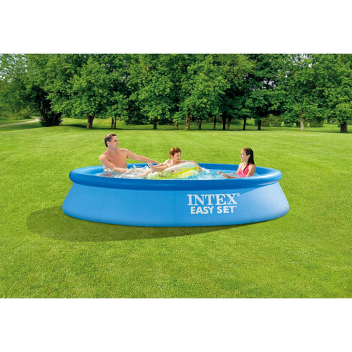 Intex 8 foot x 24 inch Easy Set Round Above Ground Swimming Pool with Filter Pump