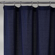 Load image into Gallery viewer, Lush Decor Linen Button Shower Curtain - Pleated 72&quot; x 72&quot;, Navy &amp; Off-white