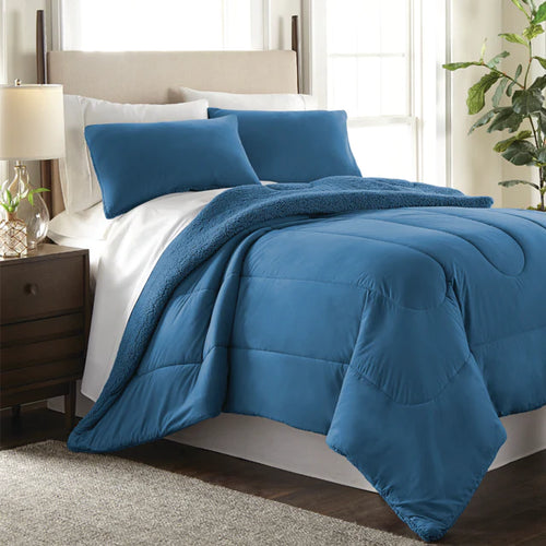 Queen Shavel Home Products 3 PC Full/Queen Reverse Sherpa Comforter Set