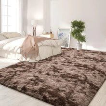Load image into Gallery viewer, 5&#39; x 8&#39; tie-Dyed Coffee Shaggy Large Area Rugs For Living Room