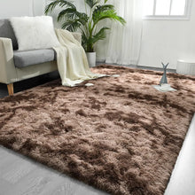 Load image into Gallery viewer, 5&#39; x 8&#39; tie-Dyed Coffee Shaggy Large Area Rugs For Living Room