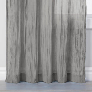 84"L Sheer Crushed Window Curtain Panels (Set of 2)