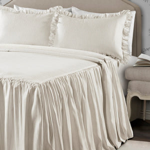 Full 3pc Ticking Stripe Bedspread - Lush Décor