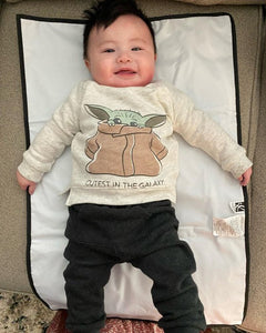 Baby Boys' 2pc Star Wars Baby Yoda Long Sleeve Fleece Top and Bottom Set - Gray
