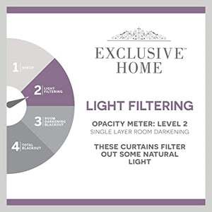 108"L Light Filtering Spiral Loop Tab Top Curtain Panels (Set of 2)