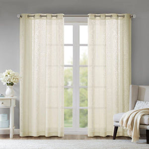 84"L Sandy Sheer Grommet Curtain Panels (Set of 2)