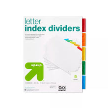 Load image into Gallery viewer, 5ct Letter Index Dividers - up &amp; up™