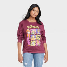 Load image into Gallery viewer, The Flintstones Graphic Sweatshirt -MEDIUM - Burgundy