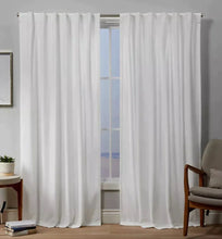 Load image into Gallery viewer, 108&quot;L Velvet Back Tab Light Filtering Curtain Panels (Set of 2) - Exclusive Home