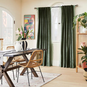 63"L Light Filtering Velvet Macrame Trim Curtain Panels (Set of 2) - Opalhouse™ designed with Jungalow™
