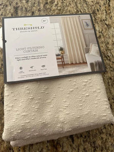 84"L Light Filtering Textural Boucle Curtain Panels (Set of 2) - Threshold™