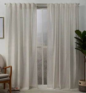 96"L Muskoka Teardrop Slub Hidden Tab Top Curtain Panels (Set of 2)  -Exclusive Home