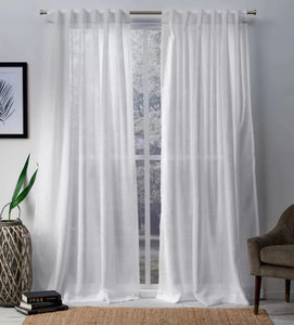 96" Bella Sheer Hidden Tab Top Curtain Panels (Set Of 2) - Exclusive Home
