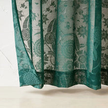 Load image into Gallery viewer, 95&quot;L Sheer Idris Printed Burnout Curtain Panel Teal - Opalhouse™ designed with Jungalow™