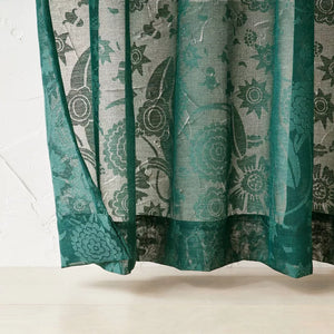 95"L Sheer Idris Printed Burnout Curtain Panel Teal - Opalhouse™ designed with Jungalow™