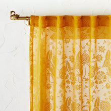 Load image into Gallery viewer, 63&quot;L Sheer Idris Printed Burnout Curtain Panels (Set of 2) Gold - Opalhouse™ designed with Jungalow™
