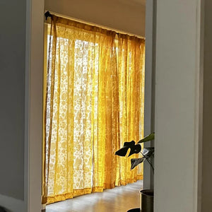 63"L Sheer Idris Printed Burnout Curtain Panels (Set of 2) Gold - Opalhouse™ designed with Jungalow™