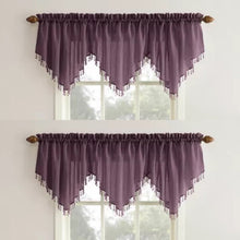 Load image into Gallery viewer, 24&quot;x51&quot; Erica Crushed Sheer Voile Ascot Valance (Set of 2) - No. 918