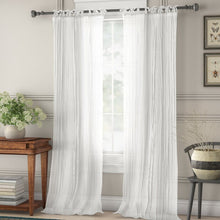 Load image into Gallery viewer, 84&quot; L Semi-Sheer Tab Top Curtain Panels (Set of 2)