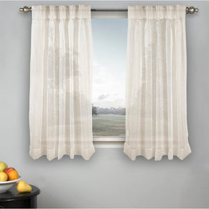 36''L Semi-Sheer Pinch Pleat Curtain Panels (Set of 2)