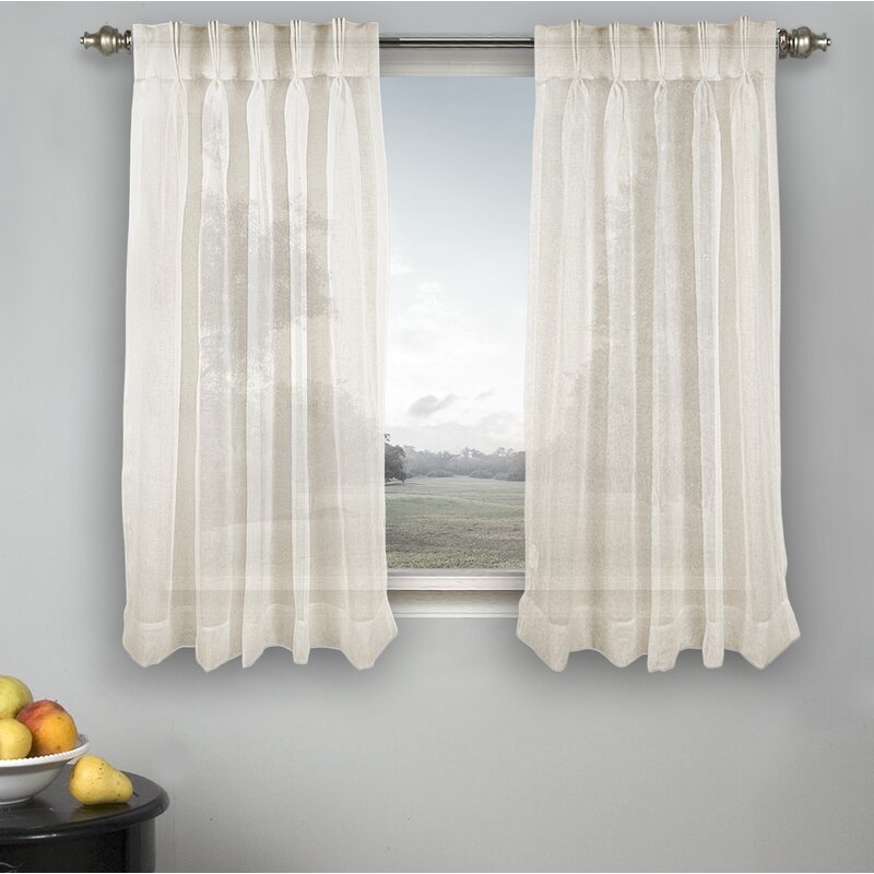 36''L Semi-Sheer Pinch Pleat Curtain Panels (Set of 2)