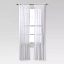 Load image into Gallery viewer, 84&#39;&#39;L Sheer Chiffon Curtain Panels White - Threshold™ (Set of 2)