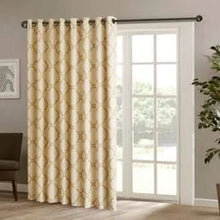 Load image into Gallery viewer, 100&quot;L Sereno Fretwork Print Light Filtering Extra Wide Curtain Panel