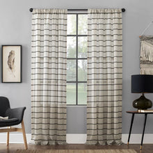 Load image into Gallery viewer, 95&#39;&#39;L Twill Stripe Sheer Anti-Dust Curtain Panels (set of 2)